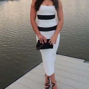 Fashion Nova Black and White Striped Dress